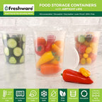 Freshware Food Storage Containers [24 Set] 32 oz Plastic Deli Containers with Lids, Slime, Soup, Meal Prep Containers | BPA Free | Stackable | Leakproof | Microwave/Dishwasher/Freezer Safe - size: 32 oz - 24 Sets
