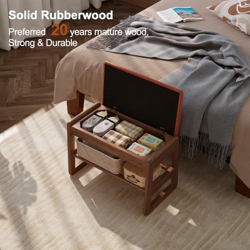 AQIMUELE Shoe Rack Bench,2 Tiers Shoe Bench with Storage with Flip-Top,Wood Shoe Rack for Entryway,Hallway（Orange Upholstered Seat,11.8" D x 23.62" W x 15.7" H） - color: Orange Upholstered Seat, size: 11.8"D x 23.62"W x 15.7"H