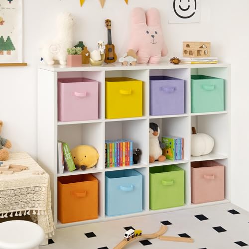 GRANNY SAYS 11 Inch Cube Storage Bins, Colorful Cube Storage Organizer, Fabric Storage Bins, Storage Cubes for Shelves, Closet, Toy Storage Bins for Kids Room, Play Room, Colour, 8-Pack - color: Pastel, size: 11 Inch-8 Pack