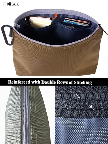 Tool Pouch Zipper Small Tool Bag Pouches Organizer Bag with Metal Carabiner, Nylon 1680D Heavy Duty for Wrenches, Screwdrivers, Pliers, Stationery & Office Supplies Pack of 2, Black, 11 Inch - color: Large Black