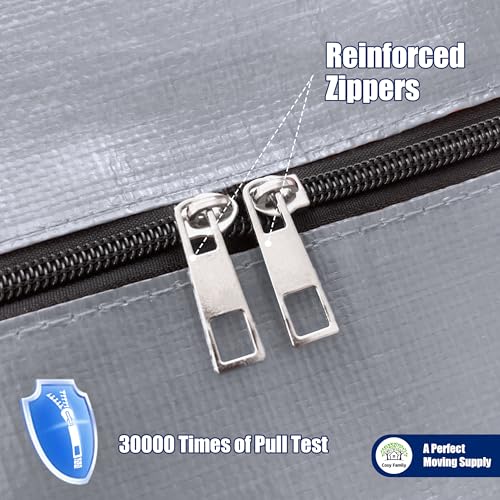 Cosy Family 4 Pack Heavy Duty Extra Large Moving Bags with Backpack Straps - Strong Handles & Zippers, Storage Totes For Space Saving, Fold Flat, Alternative to Moving Box (X-Large-Set of 4, Silver) - color: Silver, size: 24 gal-Pack of 4