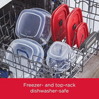 Rubbermaid Kitchen Storage Containers, 40-Piece Assortment with Microwave Vented Lids, Red