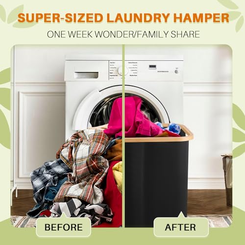 Laundry Hamper with Lid, 160L Dirty Clothes Hamper for Laundry Basket 3 Section, Extra Large Laundry Sorter Hamper 3 Compartment with Removable Inner Bags & Labels, Black - color: Black, size: 160L