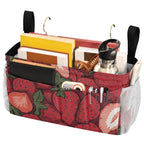 Bedside Caddy Hanging Bunk Bed Caddy Bed Organizer Hanging Pocket with 2 Hooks Bedside Storage Organizer Pocket Bag Holder Cartoon Red Strawberry - color: Cartoon Red Strawberry