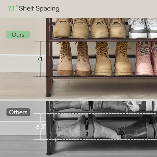 Nunsino Shoe Rack, Long Shoe Organizer,Max Holds 62 Pairs,10 Tier Metal Shoe Storage Shelf,5-Tier Stackable Shoes Organizer for Garage, Entryway,Bronze - color: Bronze, size: 10 Tier