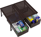 Simple Houseware Stackable Cabinet Basket Drawer Organizer, Bronze - color: Bronze, size: 1-Tier