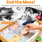 4 Pack Drawer Dividers for Clothes, 4" High 10.6"-16.9" Drawer Divider Adjustable Expandable Dresser Drawer Organizer, Clear Dresser Separators for Clothes, Underwear, Baby Clothes,Cosmetic,Toiletries - size: 4 Pack