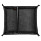 SITHON Valet Tray Desktop Storage Organizer, Removable 2 Compartments Catchall Tray Bedside Vanity Nightstand Caddy Holder Desk Storage Plate, Black - color: Black