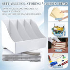 3 Pack Cardboard Magazine File Holders 12 Grids Vertical Book Bins 10.6'' x 10.2'' x 14'' Magazine Document Storage Box for Desk Shelves Home Office Classroom Library Use (White) - color: white
