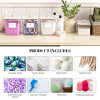 Laundry Pods Storage Container, Clear Laundry Room Organization and Storage,Detergent Powder Container,with Wooden Lids & Labels, 3+1 Pack（White） - style: 3+1-White