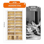 9-Tier Foldable Shoe Rack Organizer for Closet, Holds 36 Pairs Collapsible Plastic Storage Cabinet with Doors, Easy Assembly Large Shoe Shelf - size: 9 Tiers 36 Pairs