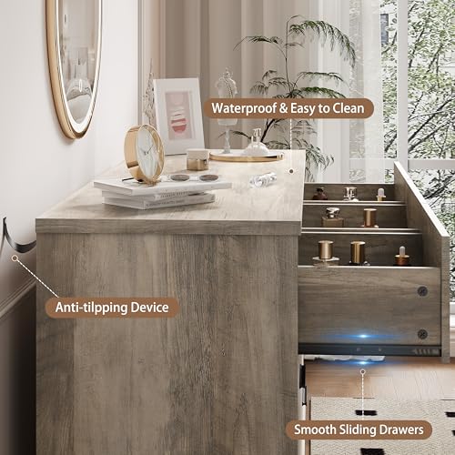 Xixini Dresser for Bedroom with 7 Drawer, Wood Modern Chest of Drawers with X-Shaped Sturdy Base, Wide Double Dresser Closet Clothes Storage Organizer, Wooden TV Stand for Living Room, Hallway, Grey - color: Grey, size: 15.6"D x 47.2"W x 29.5"H (7 Drawers