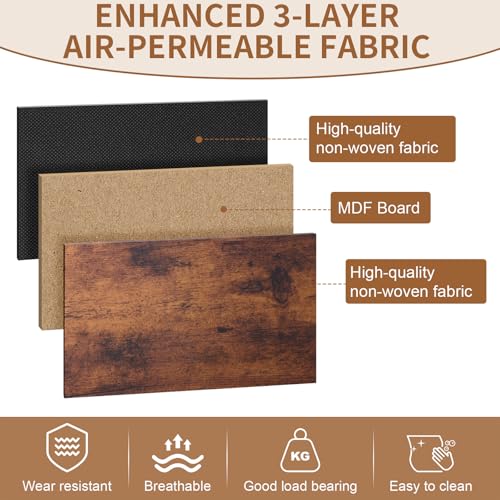 SHAWKEN Dresser for Bedroom with 5 Drawers,Fabric Dresser with One-Piece Steel Frame,Budget-Friendly Organizer for Closet, Hallway, Studio Apartment (Rustic Brown) - color: Rustic Brown