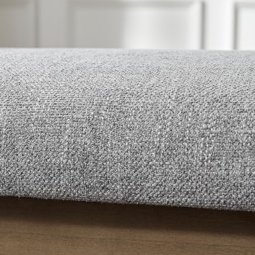 Zihanhome Entryway Bench, Chenille Upholstered Shoe Benches for Bedroom, Ottoman Benches with Solid Wood Shelf, Storage Bench for Hallway, Living Room(Grey) - color: Grey