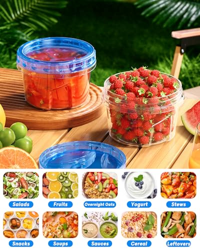 BiuLeon 6 Pack-17oz Freezer Storage Containers, Plastic Food Storage Containers with Twist Top Lids, BPA Free and Reusable Soup Containers with Lid, Microwave and Dishwasher Safe - color: 6Pack-17oz