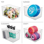 iDesign Storage Bins with Handles - Organizer Bins for Kitchen, Pantry, Bathroom, or Home Office - Set of 2 - Clear - style: Pack of 2