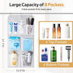 MISSLO Hanging Mesh Pockets Hold 340oz/1000ml Shampoo Shower Organizer with Over the Door Hooks