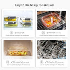 AILTEC 10 Pack Glass Meal Prep Containers, Glass Food Storage Containers with Lids Airtight, Storage Container Set with Lid for Food, Bpa-free, Leak-proof, Microwave Oven Freezer Dishwasher Safe - color: light gray