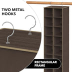 Simple Houseware 20 Section Shelves Hanging Shoes Organizer Holder for Closet, Brown - color: Brown