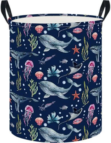 NTAOHAMPER Laundry Hamper, Laundry Basket, Nursery Hamper, Waterproof Storage Bin, Clothes Organizer Basket, Room Decor(Watercolor Ocean) - color: Watercolor Ocean