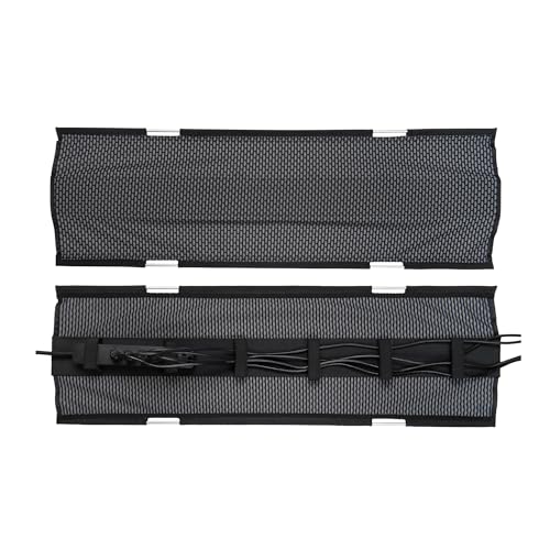 PERFECT POSTURE Mesh Cable Organizer – Under Desk Cable Management with Adjustable Straps, Flexible Mesh, Easy-Access Design, & Standing Desk Compatible – 37.4” (Gray) - color: Gray, size: 38"