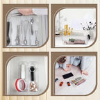 Dimeho 12 PCS Drawer Organizers Clear Plastic Vanity Drawer Dividers Kitchen Silverware Utensil Storage Desk Storage Tray for Bathroom Bedroom Office Makeup Jewelry 9 x 3 x 2 Inches