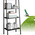 Ladder Metal Bookshelf Modern Bookcase with Rectangular Shelves Storage Rack Kitchen Storage Rack Multi-layer Bookshelf Floor-to-ceiling Trapezoidal Balcony Flower Stand Red(14"L x 14"W x 58"H, Red) - size: 14"L x 14"W x 58"H