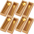 Kigley 8 Pieces Bamboo Drawer Organizer Kitchen Utensils Wooden Utensil Stackable Wooden Storage Box Bamboo Silverware Tray for Drawer(9 x 3 x 2 Inch,Wood) - size: 9 x 3 x 2 Inch