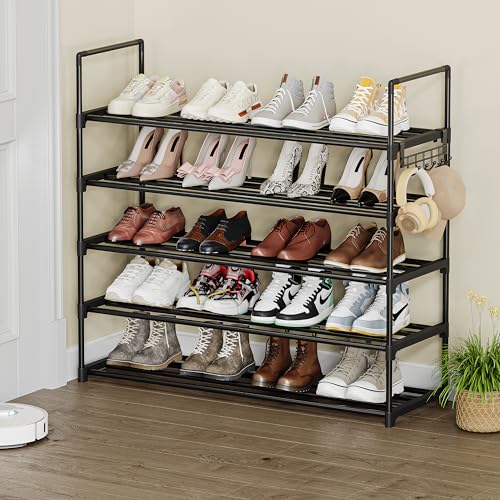 Shoe Rack - 5-Tier Shoe Organizer, Sturdy Shoe Storage Shelf, Perfect for Front Door Entrance, Closet & Entryway, Easy to Assemble, DIY Layering Options (L - 5 Tier) - size: 5 Tiers