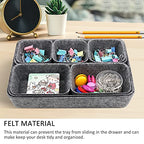 Newthinking Desk Drawer Organiser Trays, 8 Pack Square Organizer Box Stackable Dividers, Save Desk Space Dividers Box for Home Office Cosmetics Storage Boxes (Dark Gray)