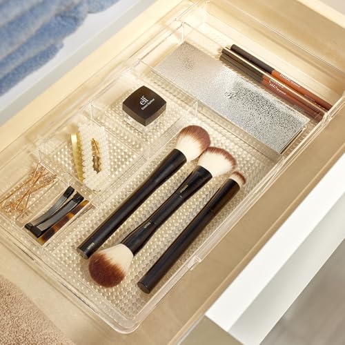 iDesign Expandable Makeup Drawer Organizer, Shallow Tray for Bathroom or Vanity Storage - Clear - color: Clear, size: Extends up to 18.5 Inches