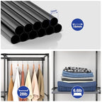Portable Closet, Wardrobe Closet with 6 Storage Shelves and 2 Hanging Rods, Non-Woven Fabric Cover, 34.6 x 17.7 x 66.1 Inches Closet Organizer for Bedroom, Gray - size: Medium