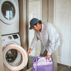 Collapsible Pop Up Laundry Hamper, Extra Large Mesh Foldable Laundry Basket, 28" x 16" x 16"(Purple) - color: 1P Purple