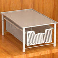 Simple Houseware Stackable Cabinet Basket Drawer Organizer, White - color: White, size: 1-Tier