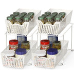 Simple Houseware Cabinet 2 Tier Perforated Basket Drawer, White - 2 Pack - color: White, size: 2-Pack