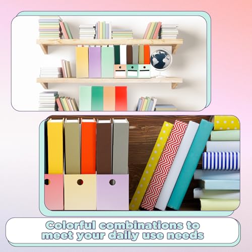 Jutom 32 Pcs Magazine File Holder Set Including Colored Foldable Desk File Holder Organizer White Label Stickers Cat Pen Cardboard Magazine Storage Box for Document School Office (Gradient,Classic) - style: classic