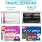 Vtopmart 2 Pack Trash Bag Holder, Stackable Garbage Bag Dispenser for 13/30/33 Gallon Bags, Clear Organizer Bins for Under Kitchen Sink, Laundry Room Organization and Storage - size: 2 Pack