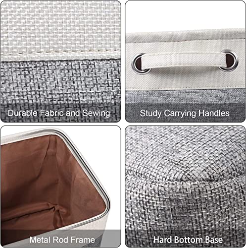 Kntiwiwo Foldable Storage Bin Collapsible Fabric Storage Basket Cube with Durable Handles Closet Organizer Bins for Organizing Shelves Drawers, Set of 3, 15" x 10" x 9.5", Grey - color: Grey, size: 15" x 10" x 9.5"