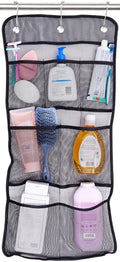 S&T INC. Shower Organizer, Shower Caddy or Bathroom Organizer with Quick Drying Mesh, 7 Pockets to Hold Shampoo, Soap, Loofah, and Cruise Ship Essentials, 14 Inch by 30 Inch, Black, 1 Pack - style: 1 Pack-Black