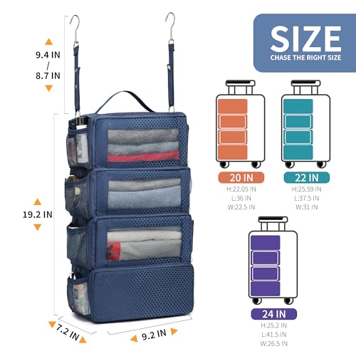 Suitcase Organizer Travel Bags Organizer for Luggage Compression Hanging Packing Cubes for Travel Carry on Closet (Bag Only) - color: Dark Blue, size: Small