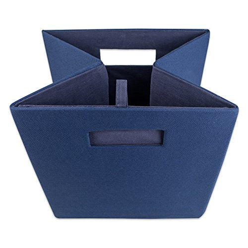 DII Poly-Cube Storage Collection Hard Sided, Collapsible Solid, Small, Nautical Blue - color: Nautical Blue, size: Small Square, 11x11x11"