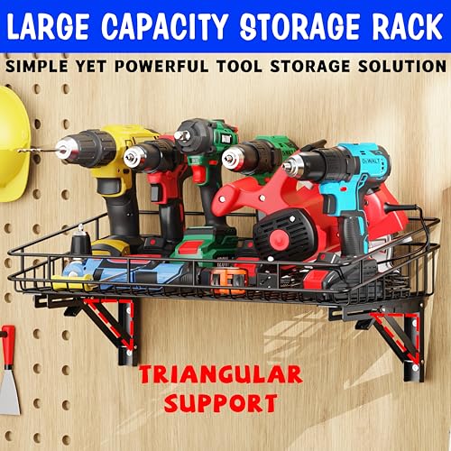 ULIBERMAGNET Large Folding Garage Shelf,Heavy Duty Wire Basket Storage Shelving,400LB Wall Mounted Storage DIY Folding Utility Racks for Garage, Office, Basement, Closet, Kitchen, Laundry - style: 400LB Folding Storage Baskets