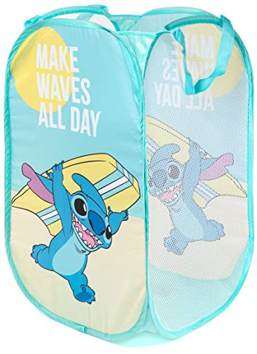 Jay Franco Disney Lilo & Stitch Make Waves Pop Up Hamper - Mesh Laundry Basket/Bag with Durable Handles (Official Disney Product) - color: Lilo & Stitch