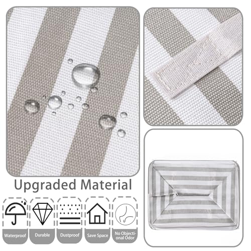 BOOMIBOO 2-Pack Large Laundry Basket,Waterproof Freestanding Laundry Hamper,Collapsible Clothes Basket with Easy Carry Handles in Laundry Room Bathroom Bedroom Dorm,Grey,75L - color: Grey, size: 75L