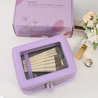 Aveniee Clear Makeup Bags, Double Layer Cosmetic Bags with a Separate Brush Compartment, Large Travel Toiletry Bag Train Case for Women, Travel Accessories Organizer.2 Layers Large, Lilac - color: Lilac, style: Dual Layer Large