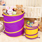 NARMAY Toy Barrel Pop-Up Toy Storage Bin, Collapsible Toy Bucket with Handles for Kids, All-in-One Toy Organizer for Boys and Girls - Nested Set of 2 - size: Nested Set of 2