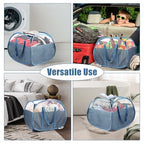 Collapsible Laundry Baskets, Tear Proof Pop Up Laundry Hamper with Large Capacity, Sturdy Foldable Laundry Basket, Easy to Carry Laundry Hamper for Home, Laundry Room, Bedroom, Dorm, Travel Blue - style: Square Blue