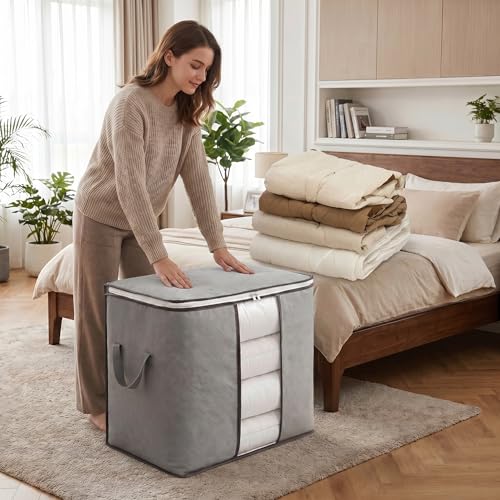 100L Extra Storage Bags with Zipper and Handles, Moving Boxes & Storage Bins Alternative, Packing Supplies, Moving Supplies for Dorm Room Essentials (20x19x12 IN) - size: 1 Pcs-100L Storage Bags