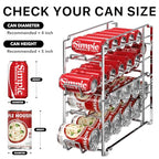 Simple Houseware Soda Can Organizer Stackable Rack Dispenser for Pantry/Refrigerator, Chrome, 4 Pack - color: Chrome
