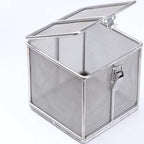 Carligo Multi-Purpose Stainless Steel Mini Organizer Storage Box with Lock - Versatile Basket for Jewelry, Tools, and Small Items (3.6 x 3.6 x 3.6 inches) - size: 4" x 4" x 4"